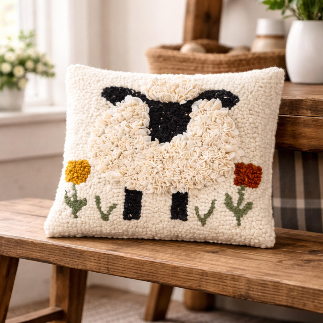 Fluff and Flowers Proddy And Punch Needle Pillow Kit