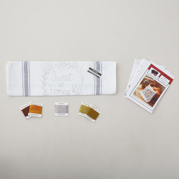 Sweet As Honey Embroidery Towel Kit