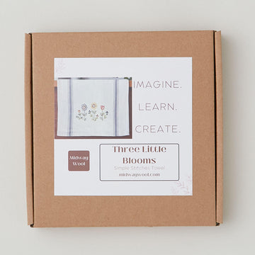Three Little Blooms Embroidery Towel Kit