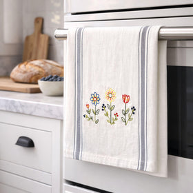 Three Little Blooms Embroidery Towel Kit