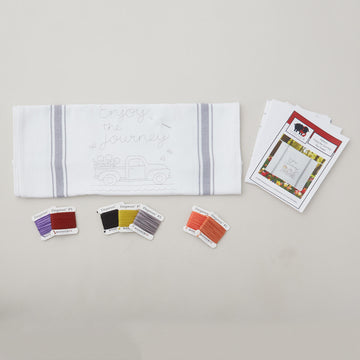 Enjoy The Journey Truck Embroidery Towel Kit