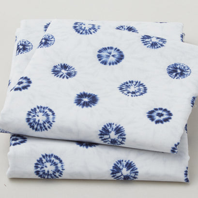 Shibori Blues - Circles White Yardage 2 Yard Cut