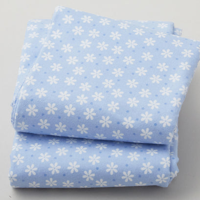 Cozy Cotton Flannels - Flowers Cornflower Yardage 2 Yard Cut