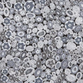 Gustav Klimnt - Circles Rocks Pewter Metallic Yardage 2 Yard Cut