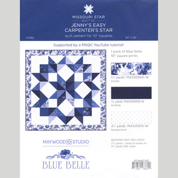 Missouri Star Blue Belle Jenny's Easy Carpenter Star Quilt Kit