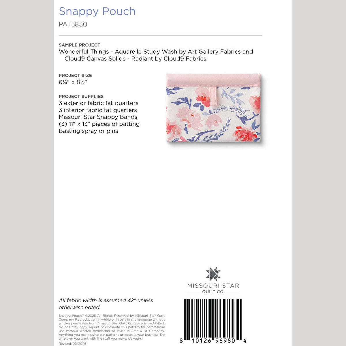 Snappy Pouch Pattern by Missouri Star