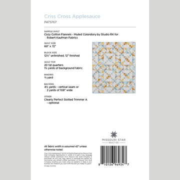 Digital Download - Criss Cross Applesauce Quilt Pattern by Missouri Star