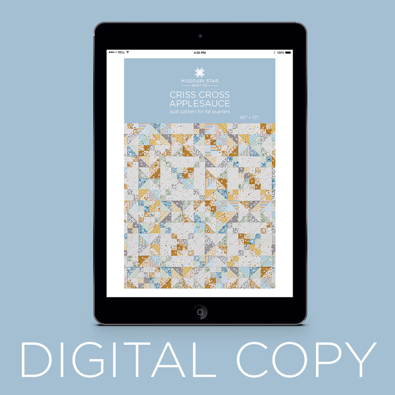 Digital Download - Criss Cross Applesauce Quilt Pattern by Missouri Star