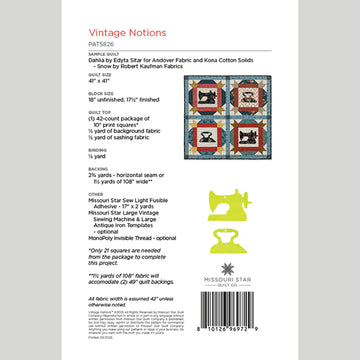 Digital Download - Vintage Notions Quilt Pattern by Missouri Star