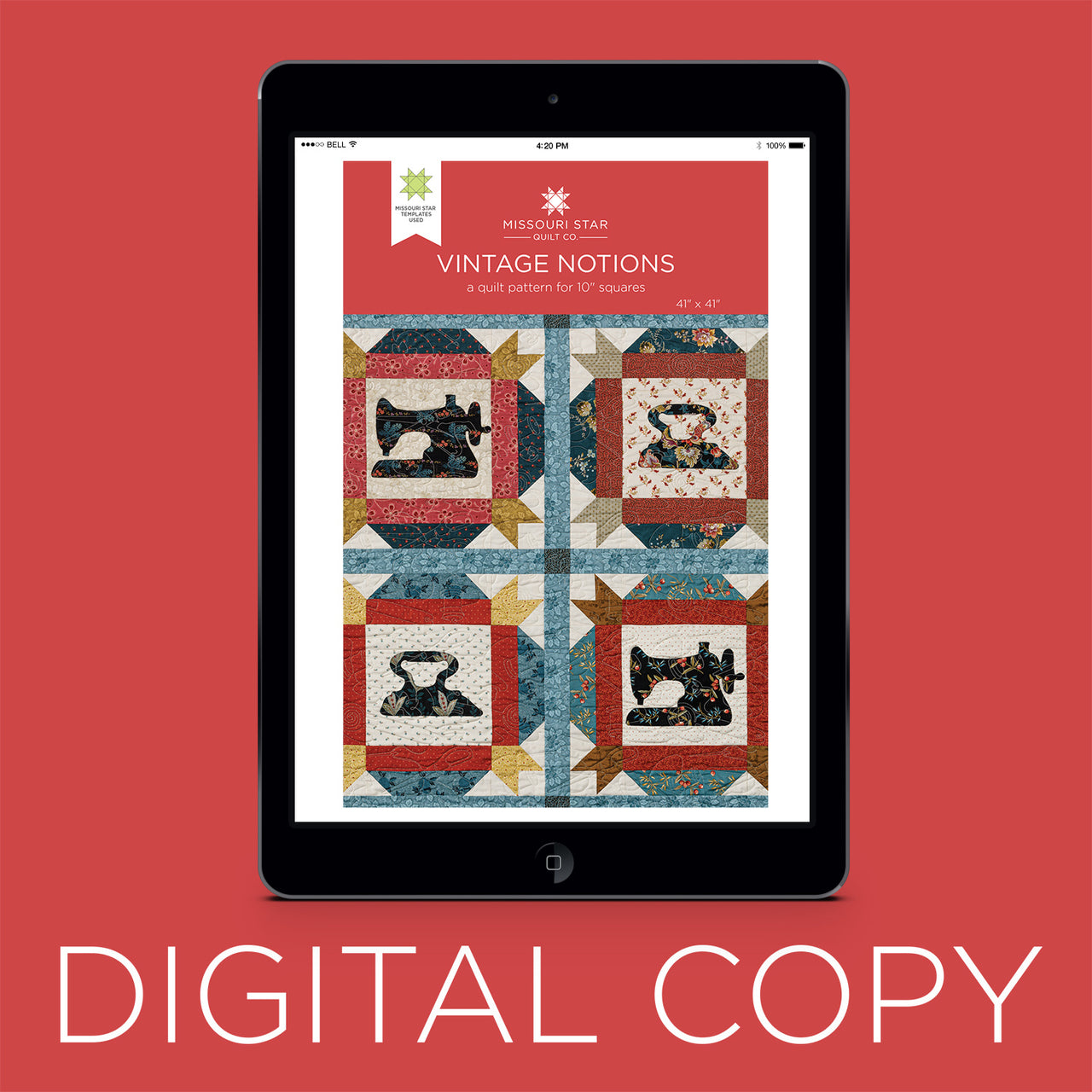 Digital Download - Vintage Notions Quilt Pattern by Missouri Star