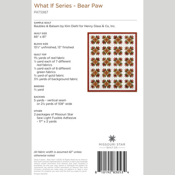 What If Series - Bear Paw Quilt Pattern by Missouri Star