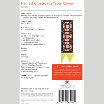 Harvest Crossroads Table Runner Pattern by Missouri Star
