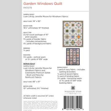 Garden Windows Quilt Pattern by Missouri Star