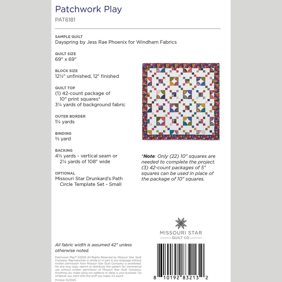 Patchwork Play Quilt Pattern by Missouri Star