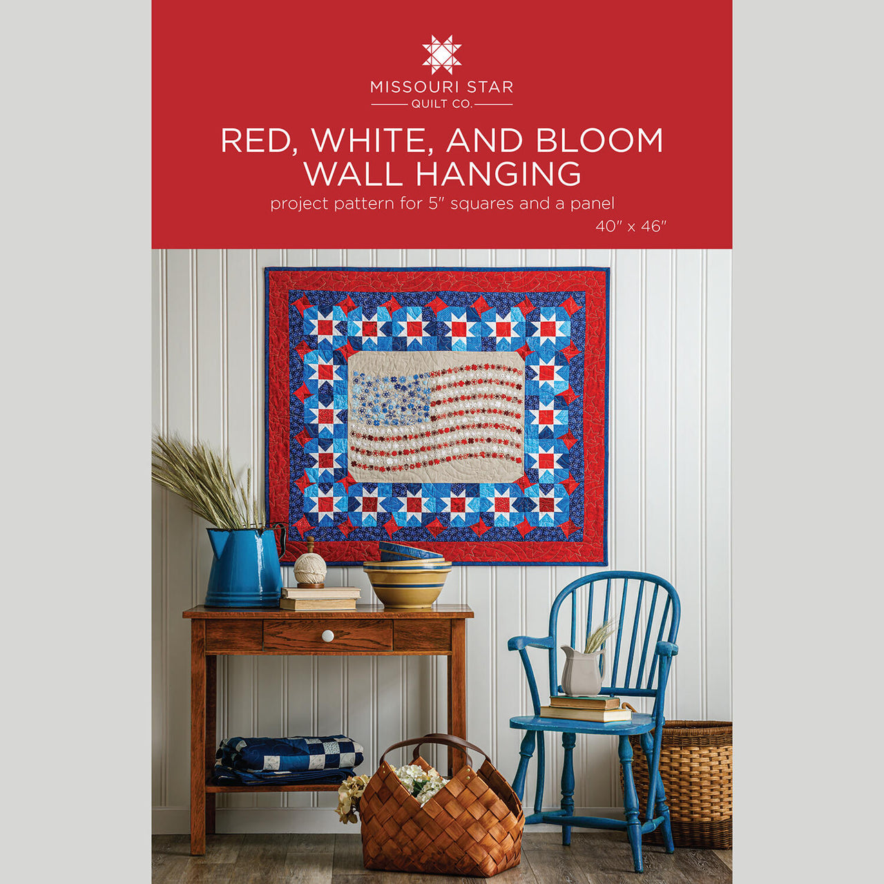 Red, White, and Bloom Wall Hanging Pattern by Missouri Star