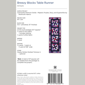 Breezy Blocks Table Runner Pattern by Missouri Star
