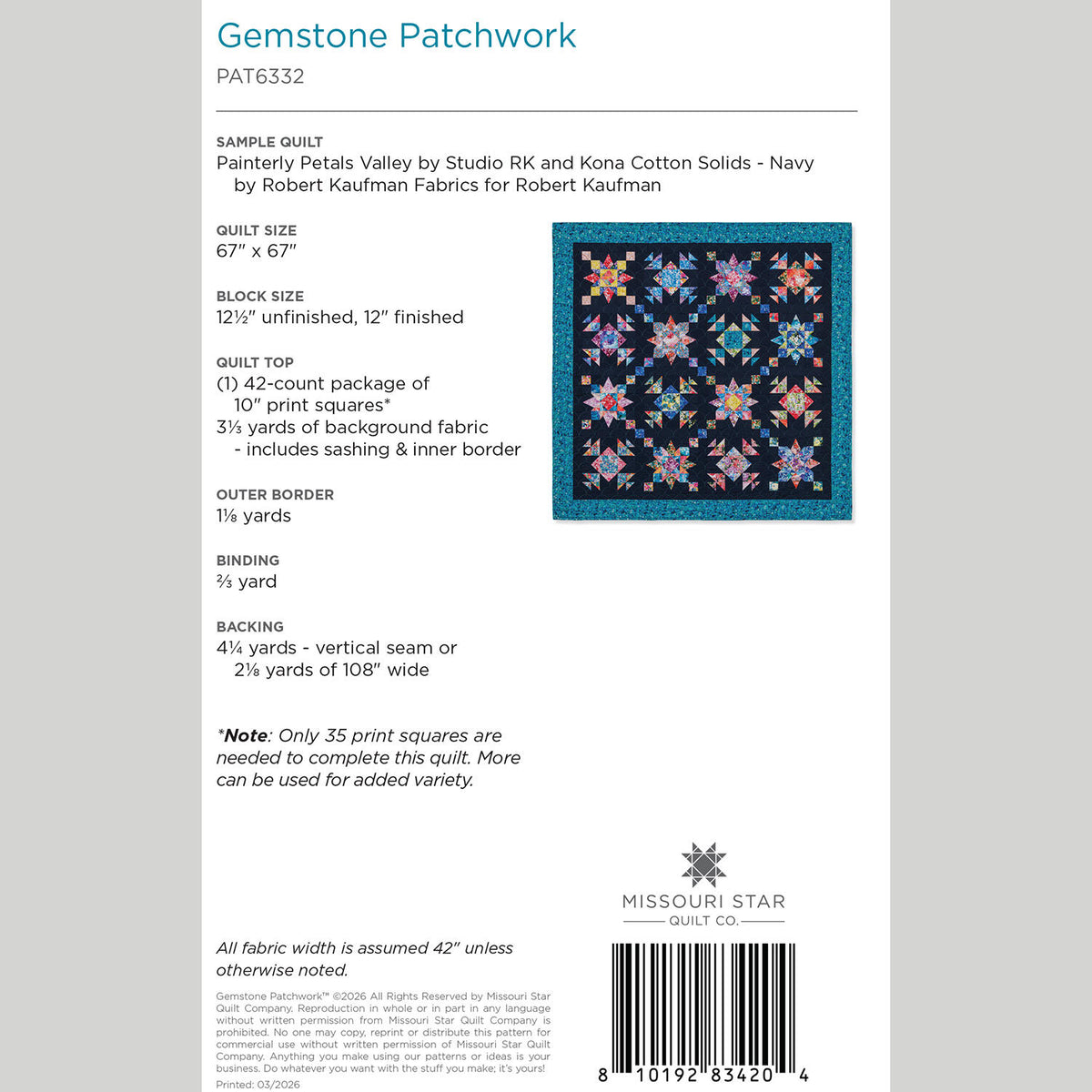 Gemstone Patchwork Quilt Pattern by Missouri Star