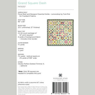 Grand Square Dash Quilt Pattern by Missouri Star