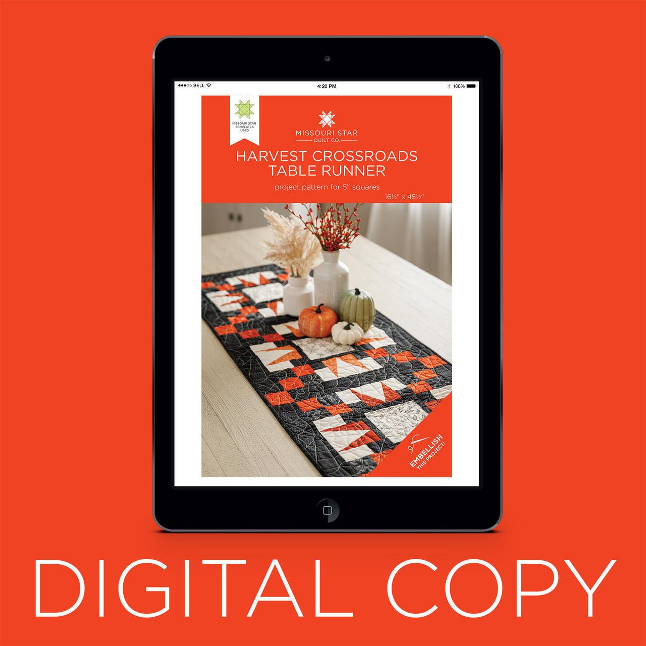 Digital Download - Harvest Crossroads Table Runner Pattern by Missouri Star