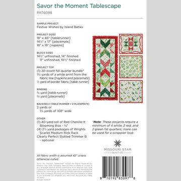 Digital Download - Savor the Moment Tablescape Quilt Pattern by Missouri Star