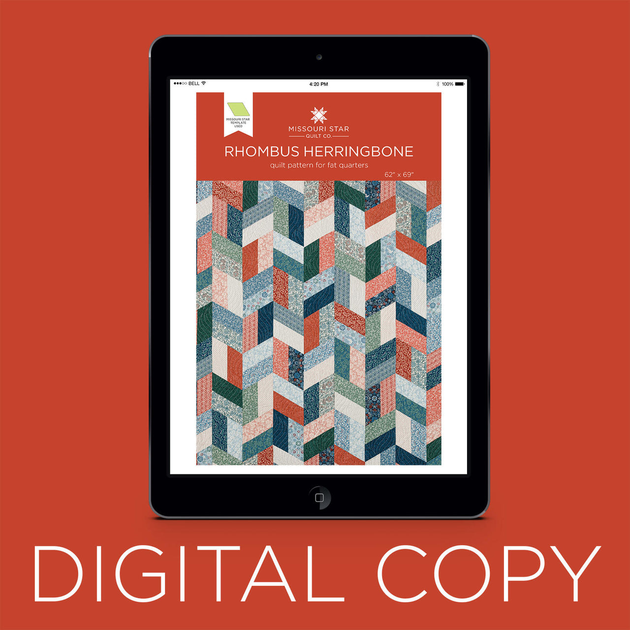 Digital Download - Rhombus Herringbone Quilt Pattern by Missouri Star