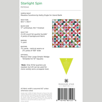Digital Download - Starlight Spin Quilt Pattern by Missouri Star