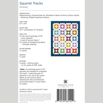 Digital Download - Squirrel Tracks Quilt Pattern by Missouri Star