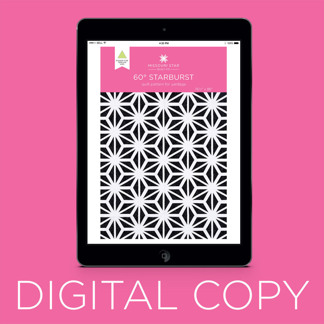 Digital Download - 60º Starburst Quilt Pattern by Missouri Star