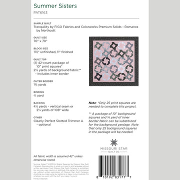 Digital Download - Summer Sisters Quilt Pattern by Missouri Star