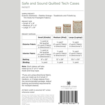 Digital Download - Safe and Sound Quilted Tech Cases Pattern by Missouri Star