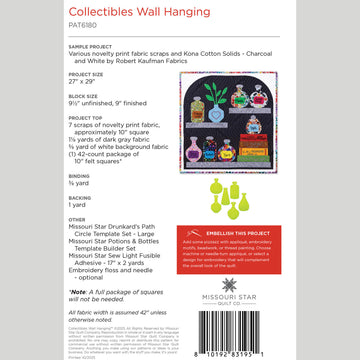Digital Download - Collectibles Wall Hanging Pattern by Missouri Star