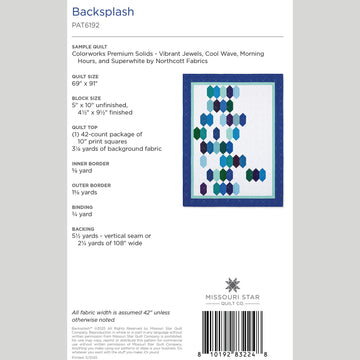 Digital Download - Backsplash Quilt Pattern by Missouri Star
