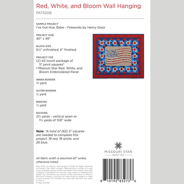 Digital Download - Red, White, and Bloom Wall Hanging Pattern by Missouri Star