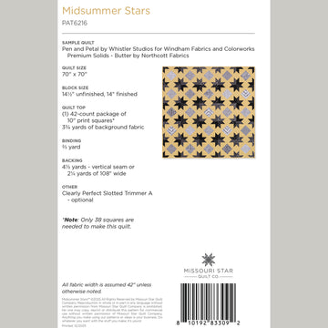 Digital Download - Midsummer Stars Quilt Pattern by Missouri Star