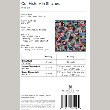 Digital Download - Our History in Stitches Quilt Pattern by Missouri Star