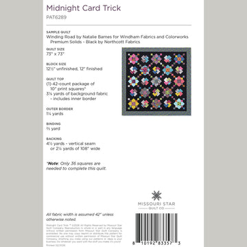 Digital Download - Midnight Card Trick Quilt Pattern by Missouri Star