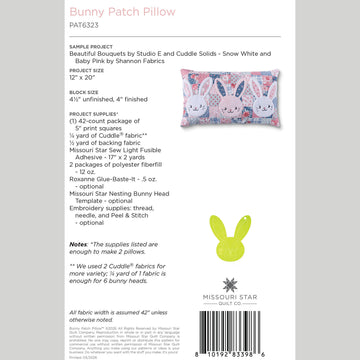 Digital Download - Bunny Patch Pillow Pattern by Missouri Star