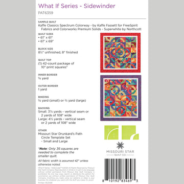 Digital Download - What If Series - Sidewinder Quilt Pattern by Missouri Star