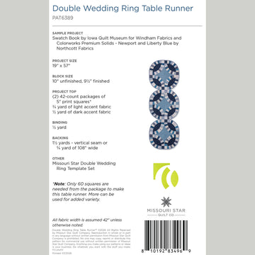 Digital Download - Double Wedding Ring Table Runner Pattern by Missouri Star