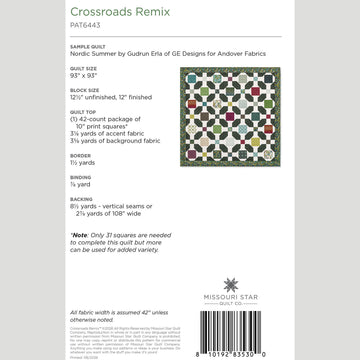 Digital Download - Crossroads Remix Quilt Pattern by Missouri Star