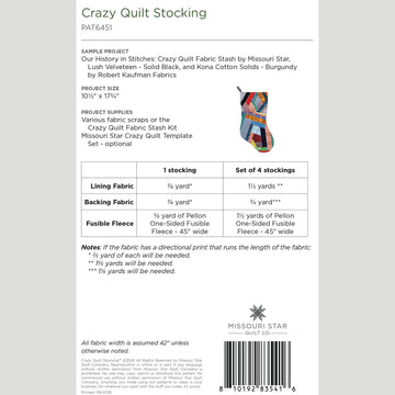 Digital Download - Crazy Quilt Stocking Pattern by Missouri Star