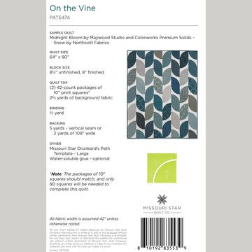 Digital Download - On the Vine Quilt Pattern by Missouri Star