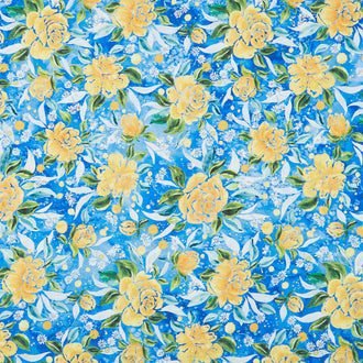 Sunshine and Blue Skies - Rose Upon Rows Bluebell Yardage