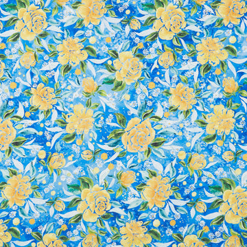 Sunshine and Blue Skies - Rose Upon Rows Bluebell Yardage
