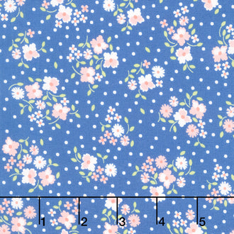 Cali and Co. - Flower Dot Cobalt Yardage