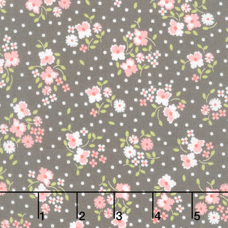 Cali and Co. - Flower Dot Slate Yardage
