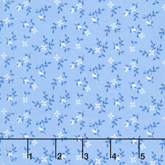 Cali and Co. - Vine and Bud Sky Blue Yardage