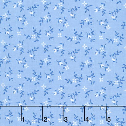 Cali and Co. - Vine and Bud Sky Blue Yardage