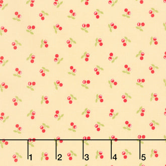 Cali and Co. - Cherries Soft Yellow Yardage
