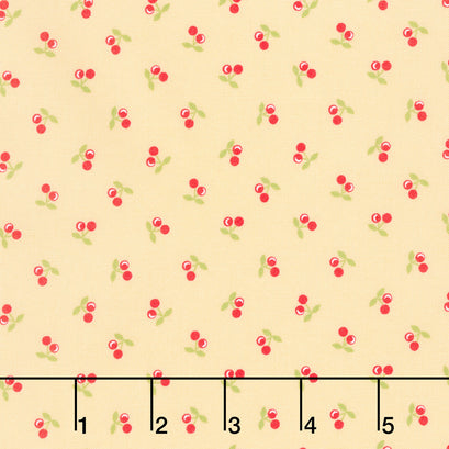 Cali and Co. - Cherries Soft Yellow Yardage